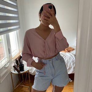 & Other Stories Plunge Wrap Top